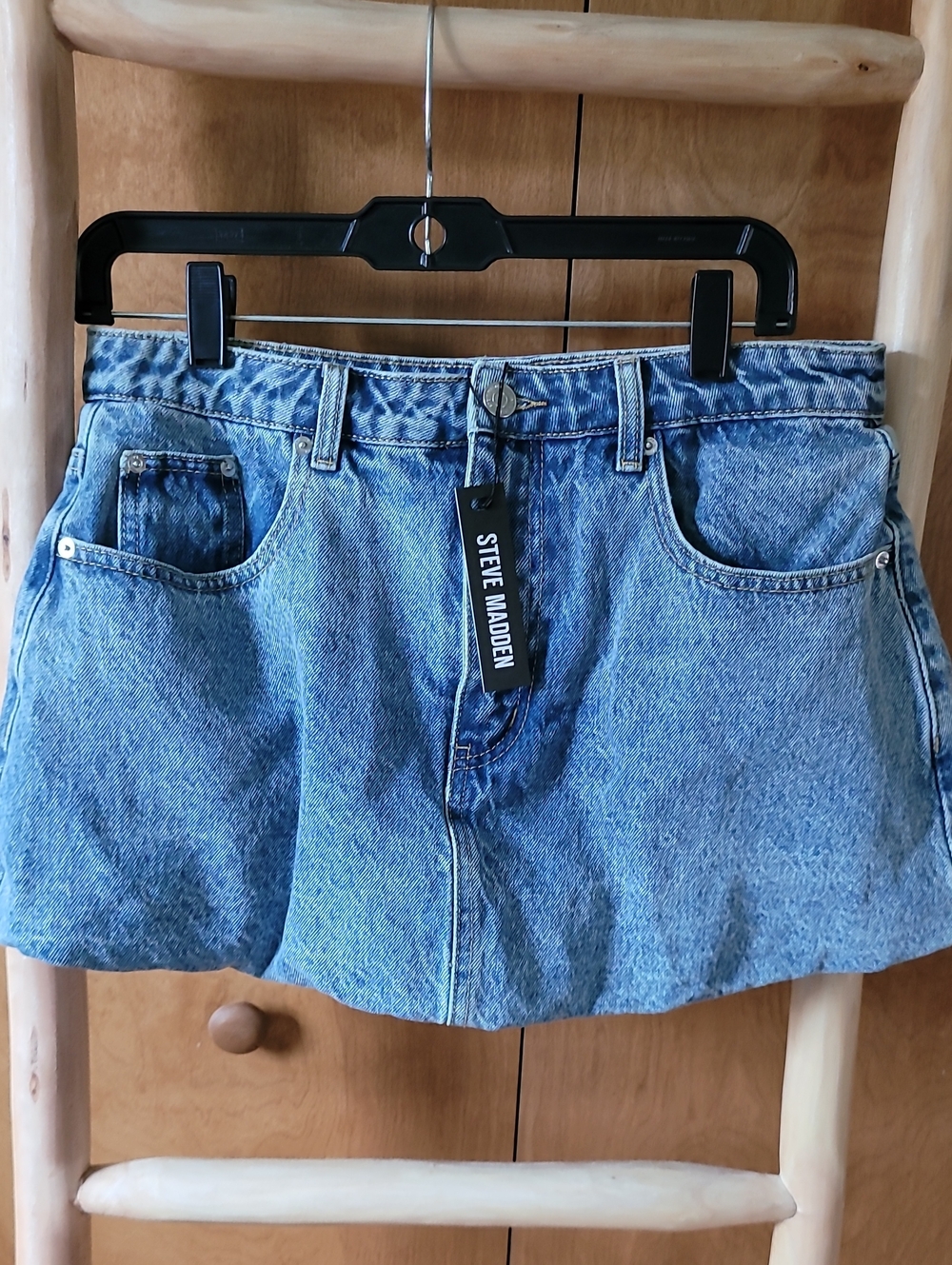 Steve Madden Denim Mini Skirt Waist 28